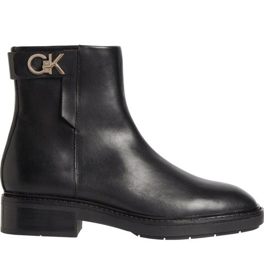 Calvin Klein womens Black rubber sole ankle boot whw-lth | Vilbury London