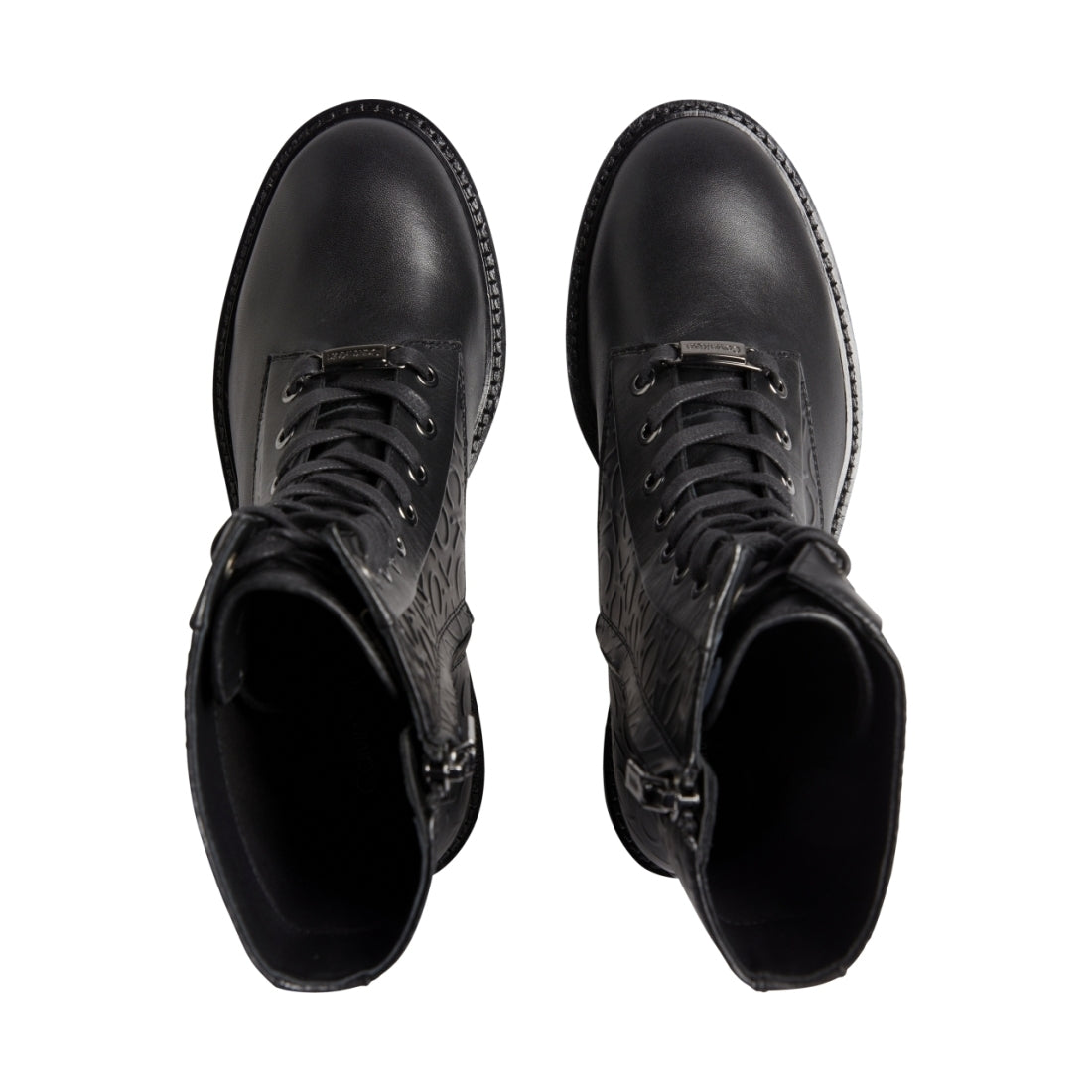 Calvin Klein womens Black rubber sole combat boot | Vilbury London