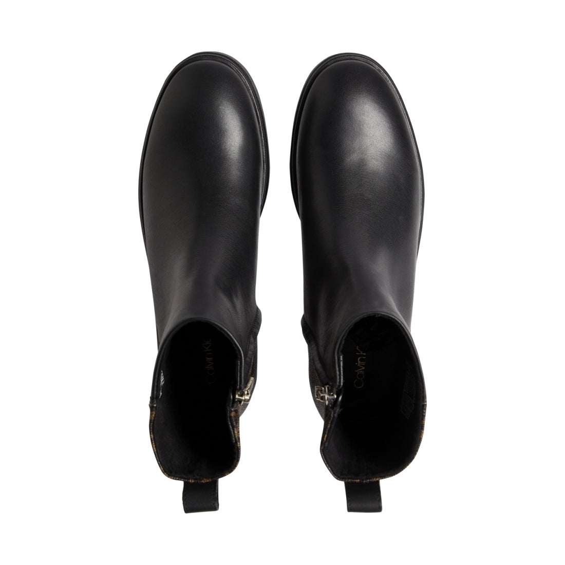 Calvin Klein womens Black Brown Mono cleat ankle boot-mono mix | Vilbury London