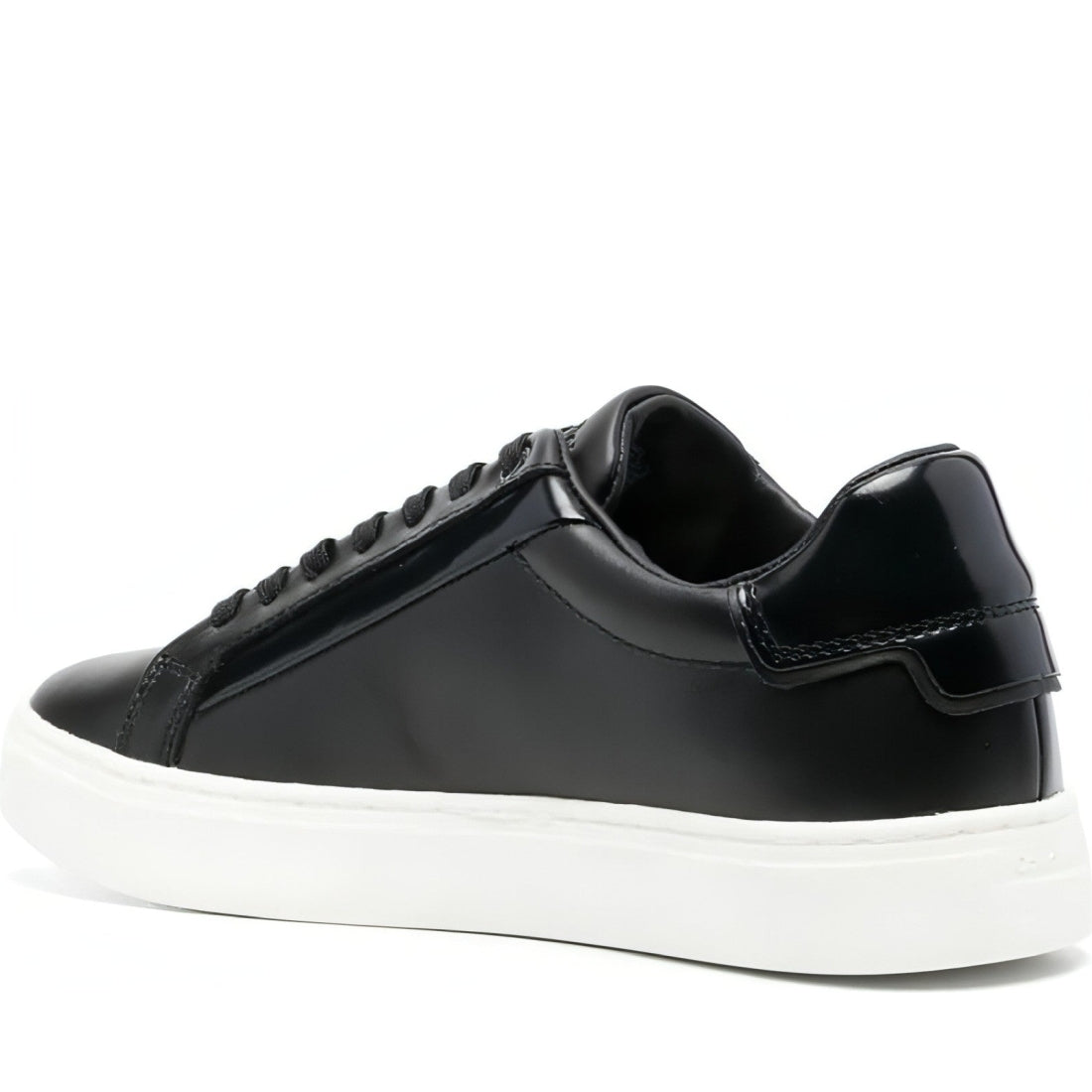 CALVIN KLEIN womens black cupsole lace up trainers | Vilbury London