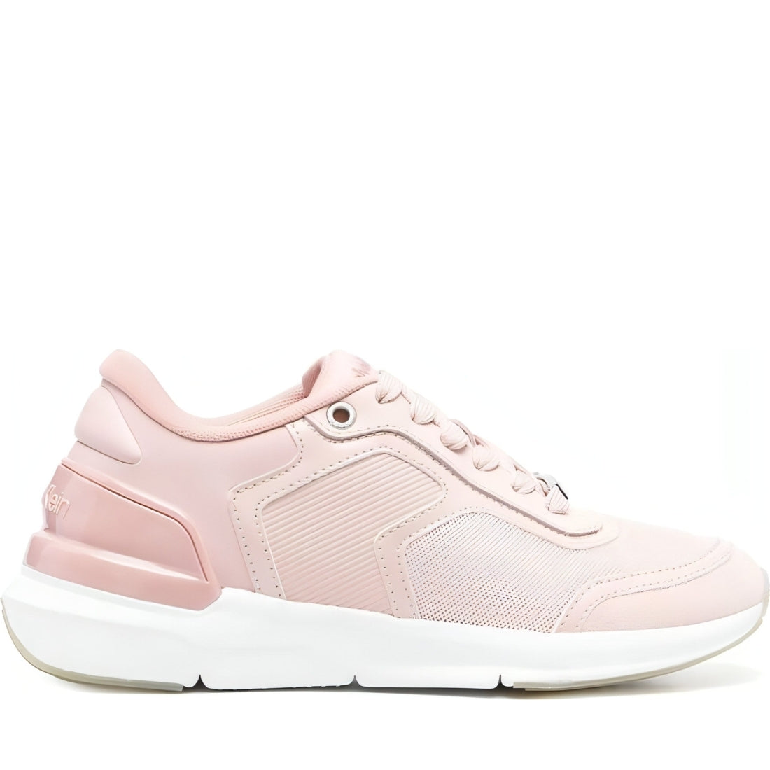 CALVIN KLEIN womens cafe au lait, sepia rose flexi lace up trainers | Vilbury London