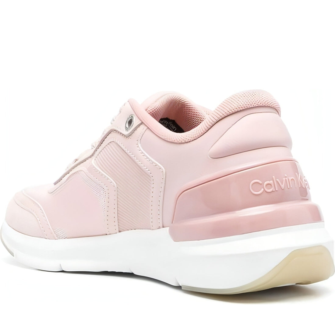 CALVIN KLEIN womens cafe au lait, sepia rose flexi lace up trainers | Vilbury London