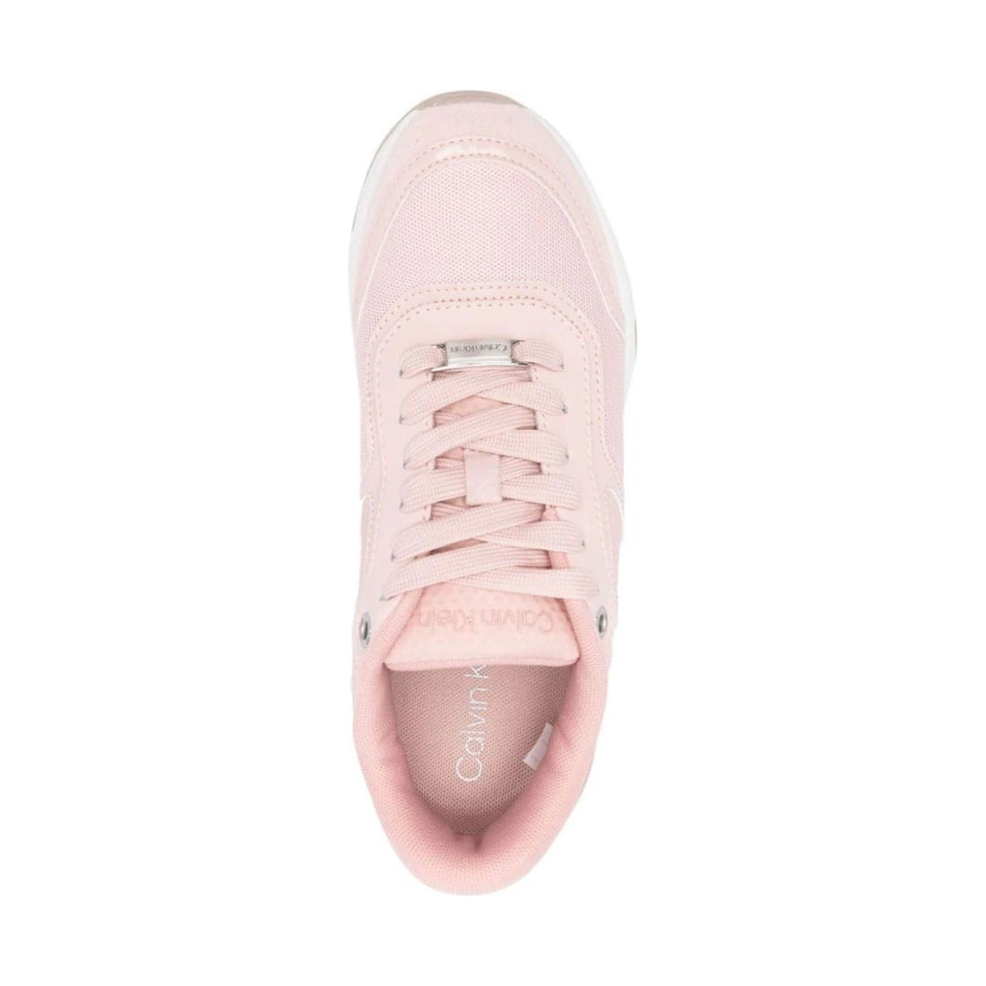 CALVIN KLEIN womens cafe au lait, sepia rose flexi lace up trainers | Vilbury London