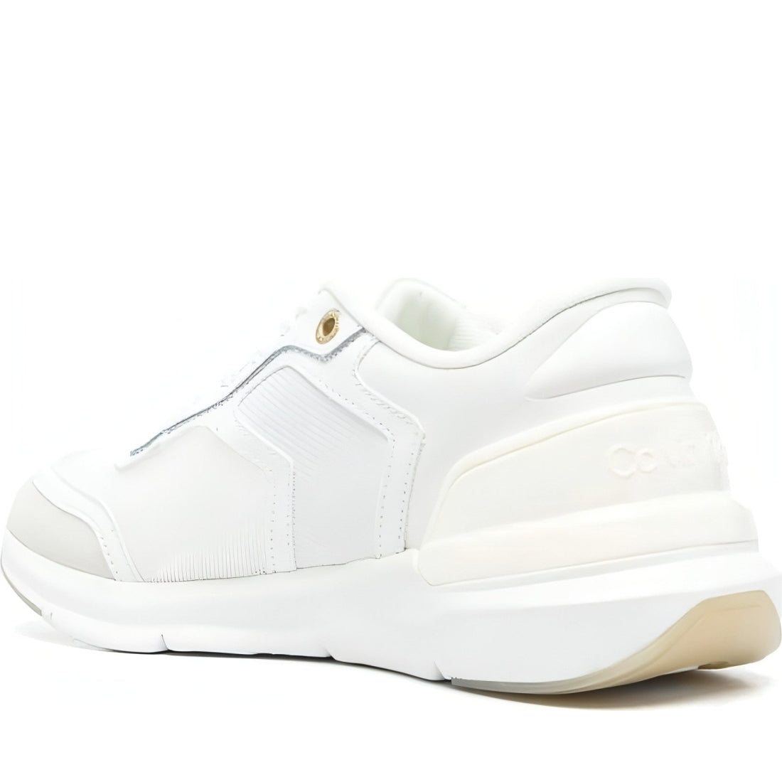 CALVIN KLEIN womens white, marshmallow flexi lace up trainers | Vilbury London