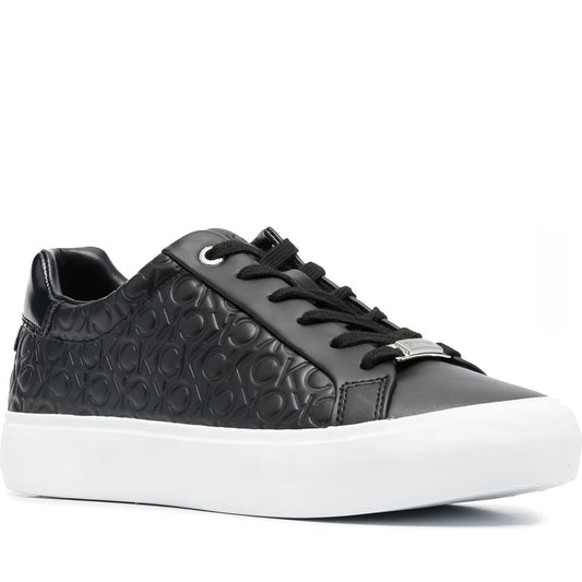 CALVIN KLEIN womens seasonal blamono vulc lace up mix trainers | Vilbury London