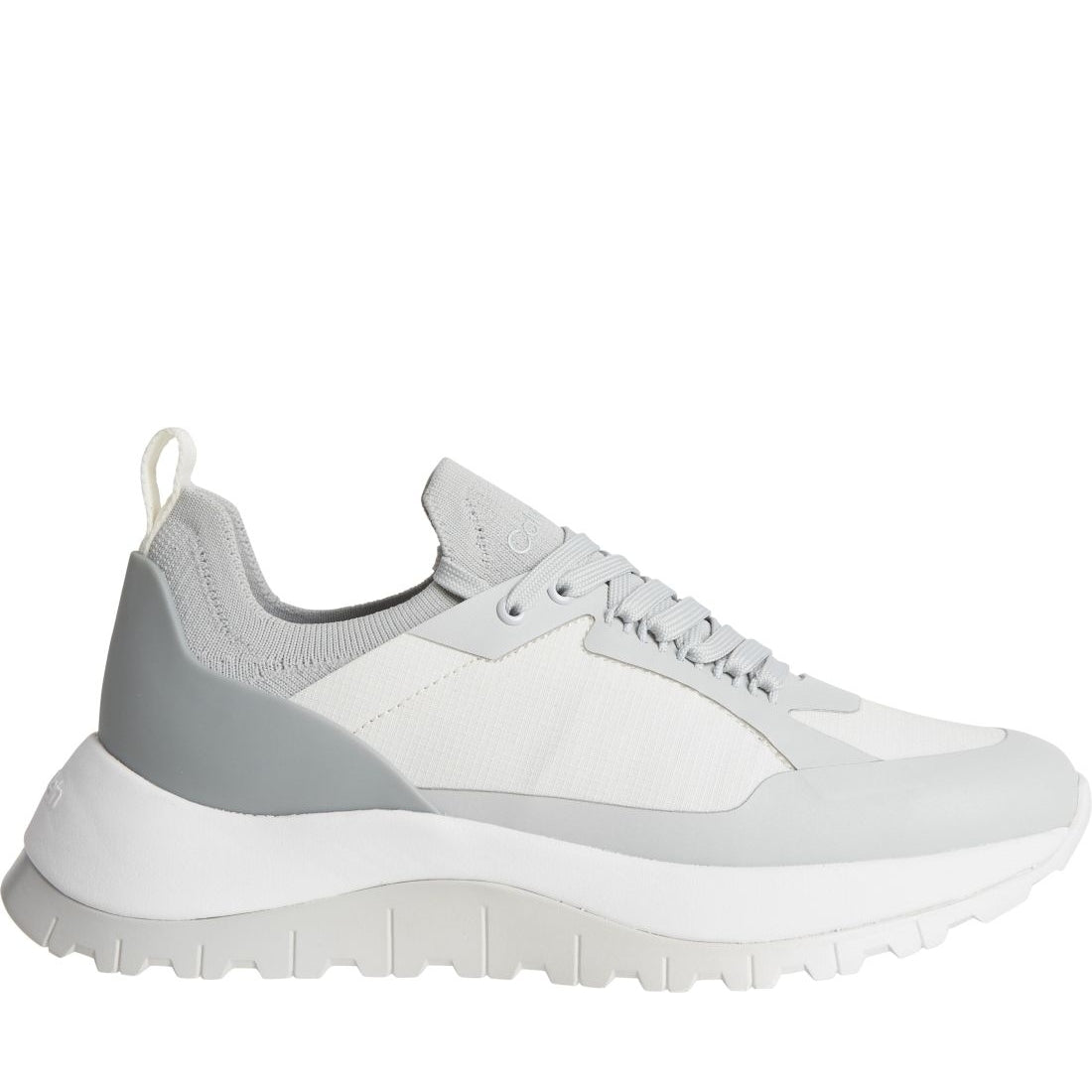 Calvin Klein womens grey, dk ecru knit runner dynamic shoe | Vilbury London