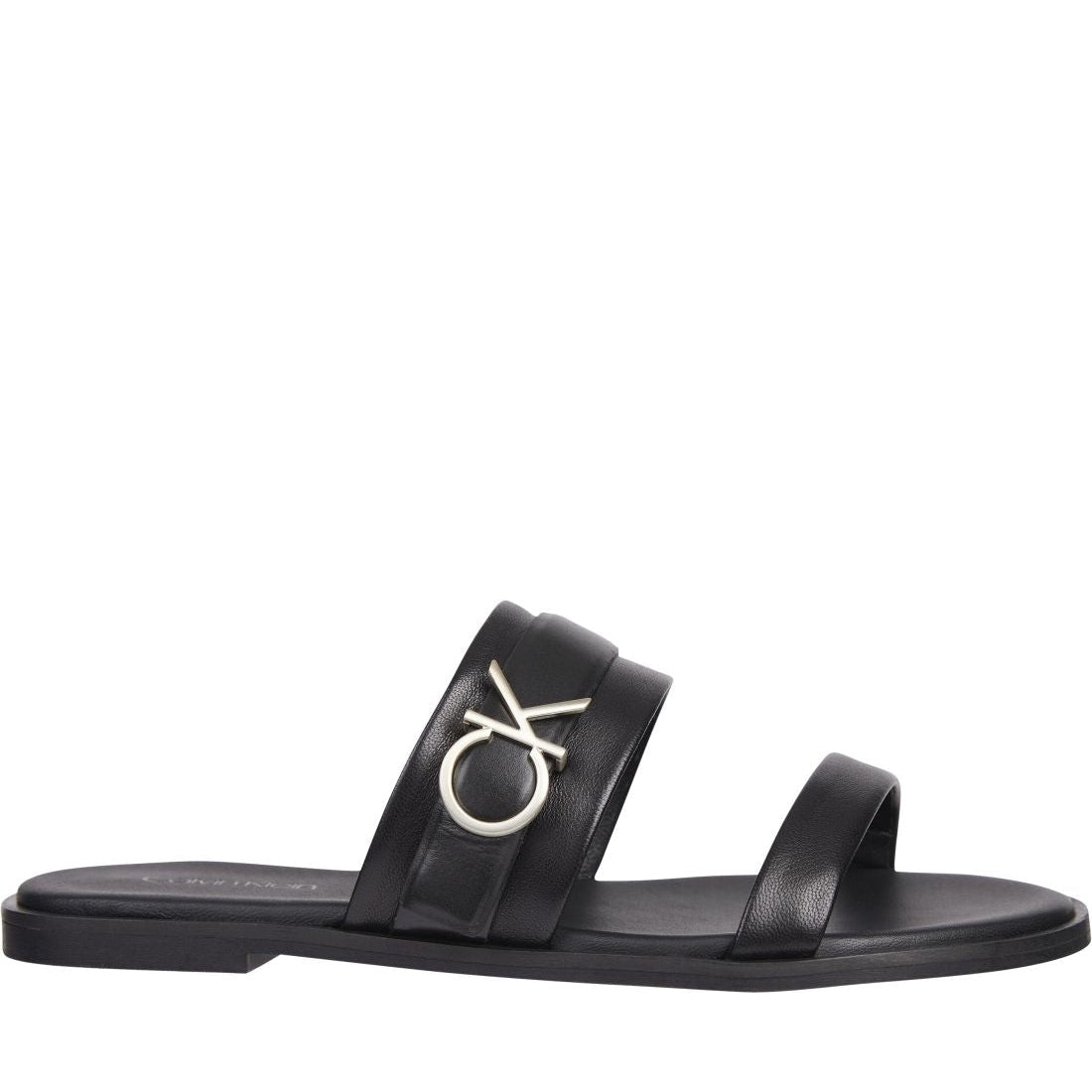 Calvin Klein womens ck black almond slide | Vilbury London