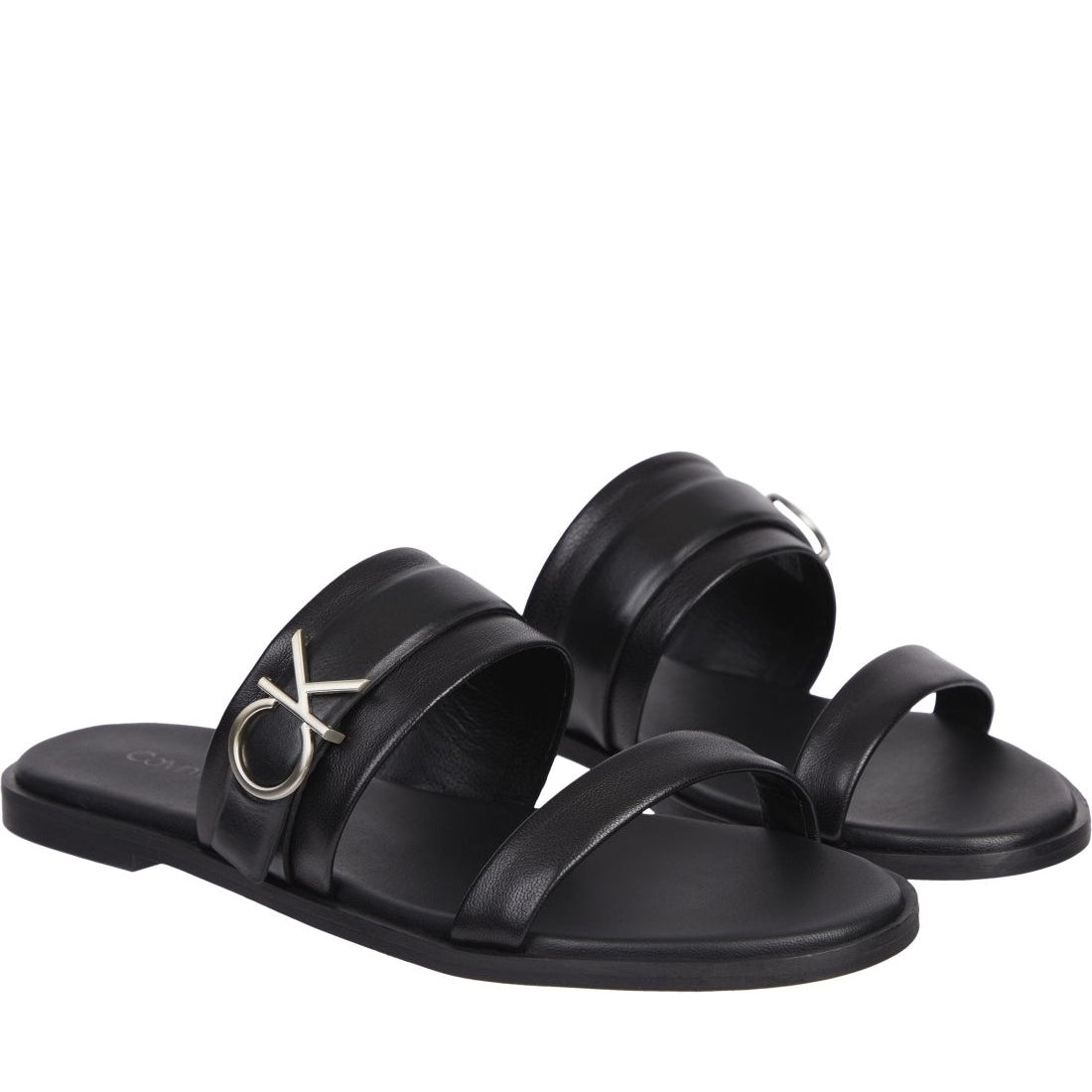 Calvin Klein womens ck black almond slide | Vilbury London