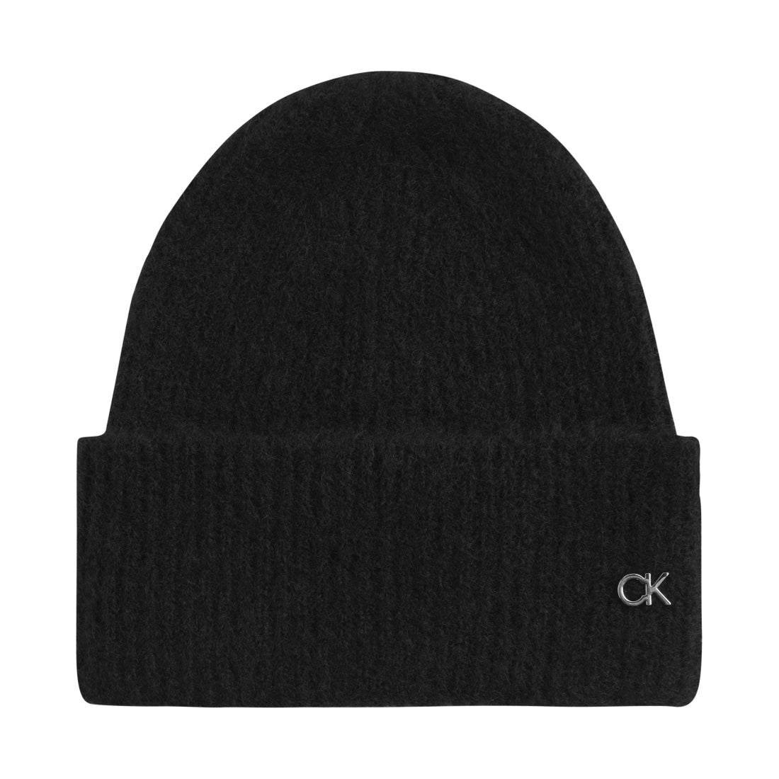 Calvin Klein mens Black lux wool beanie | Vilbury London