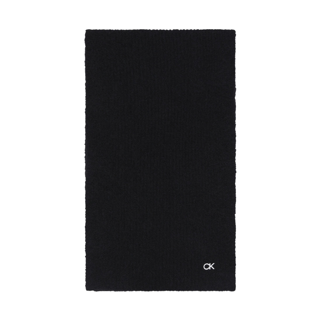 Calvin Klein mens Black lux wool scarf 30x180 | Vilbury London