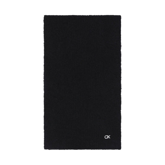 Calvin Klein mens Black lux wool scarf 30x180 | Vilbury London