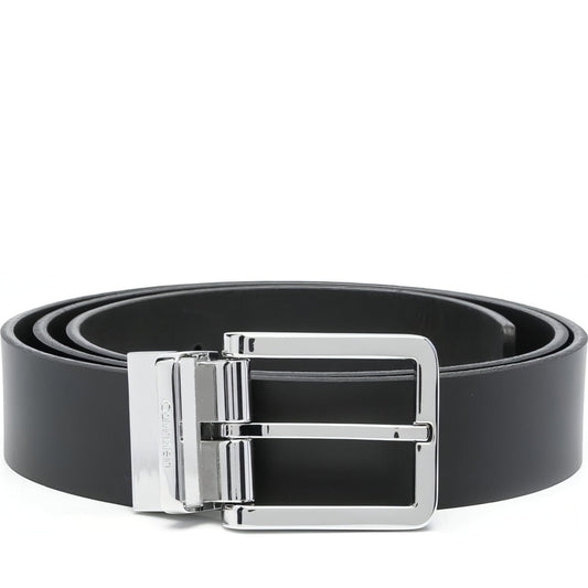 Calvin Klein mens black 2buckle clean plaque belts | Vilbury London
