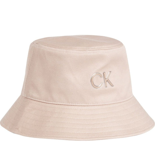 Calvin Klein womens cafe au lait re-lock bucket hat | Vilbury London