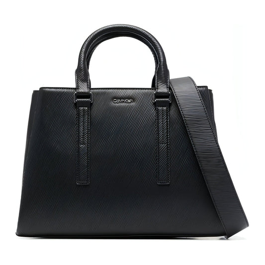 Calvin Klein womens black elevated tote md saffiano | Vilbury London