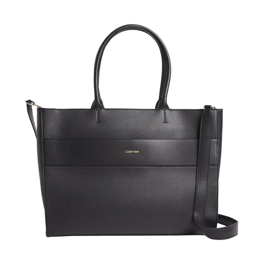 Calvin Klein womens ck black daily dressed shopper bag | Vilbury London