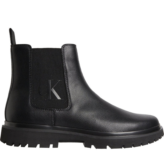Calvin Klein mens Black lug mid chelsea boot 2 | Vilbury London