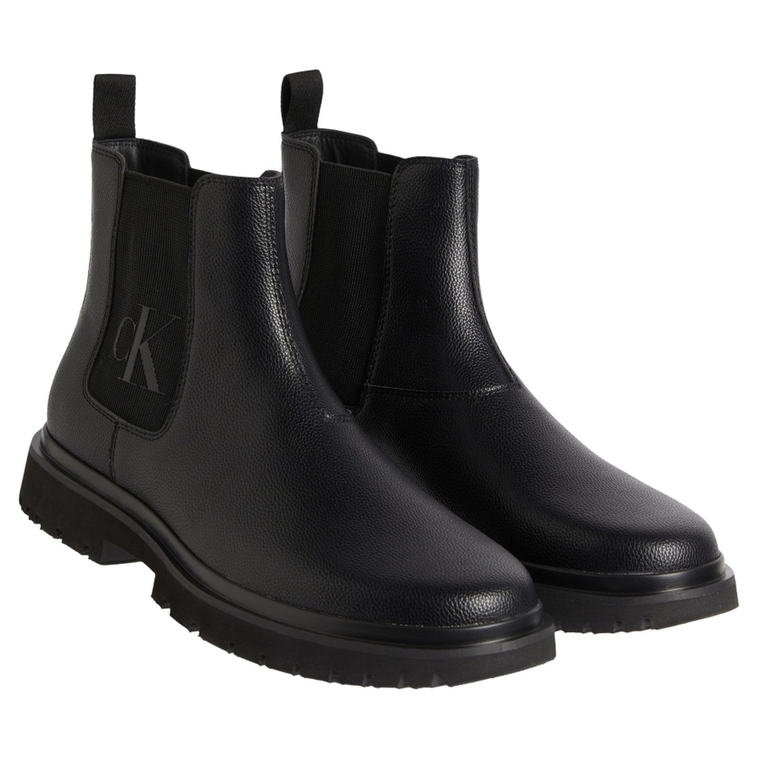 Calvin Klein mens Black lug mid chelsea boot 2 | Vilbury London