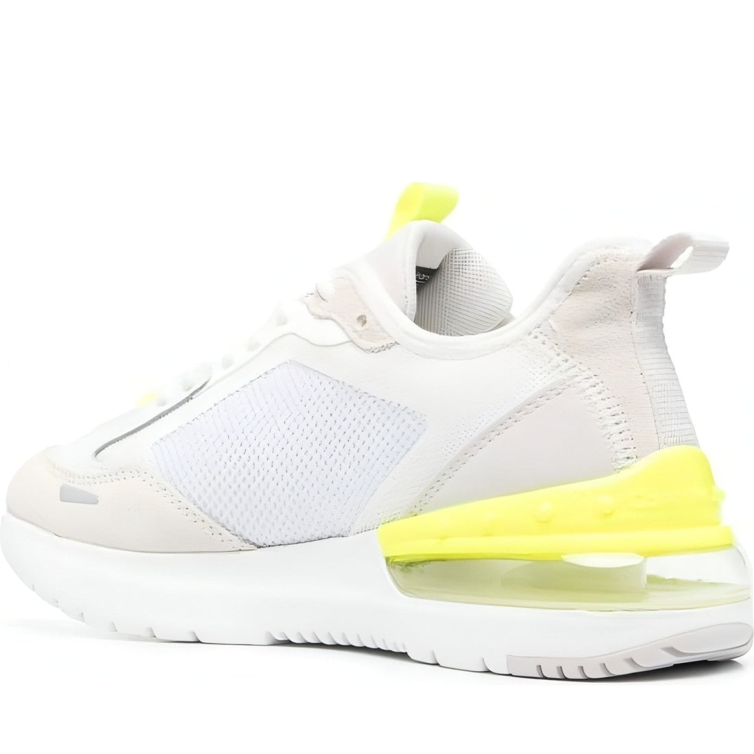 CALVIN KLEIN JEANS womens white, grey, yellow comfair su-mesh w trainers | Vilbury London