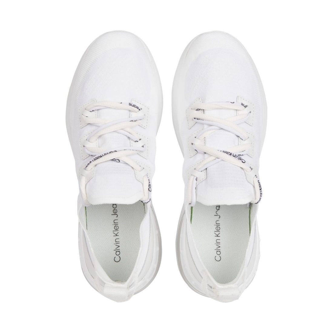 Calvin Klein Jeans womens triple white sporty run comfair sport shoe | Vilbury London