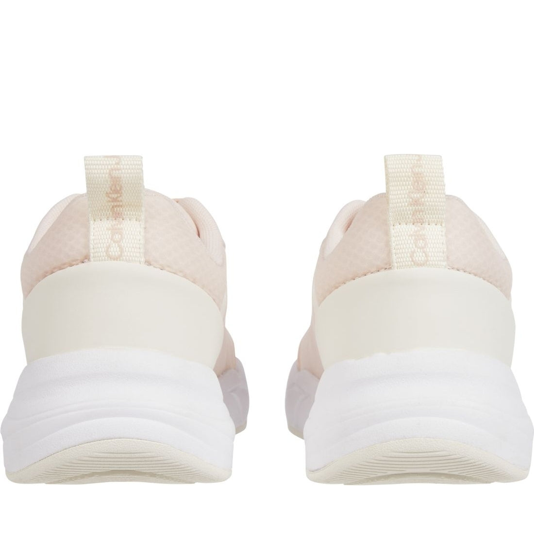 Calvin Klein Jeans womens peach blush, creamy retro tennis over mesh shoe | Vilbury London