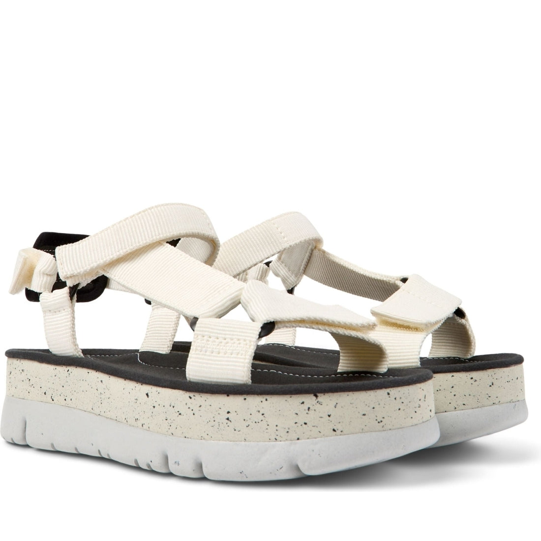 CAMPER womens white natural oruga up sandals | Vilbury London