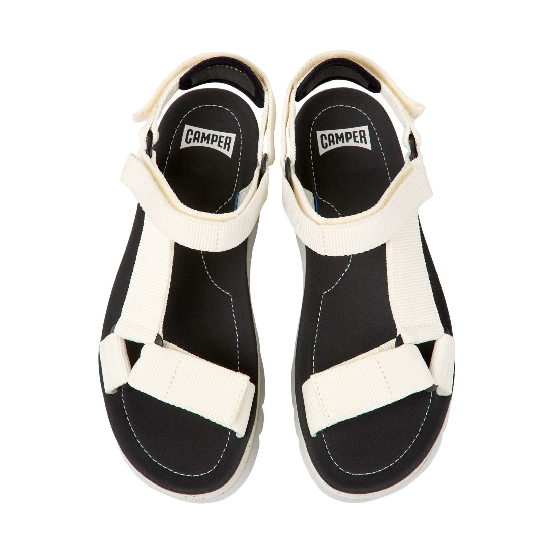 CAMPER womens white natural oruga up sandals | Vilbury London