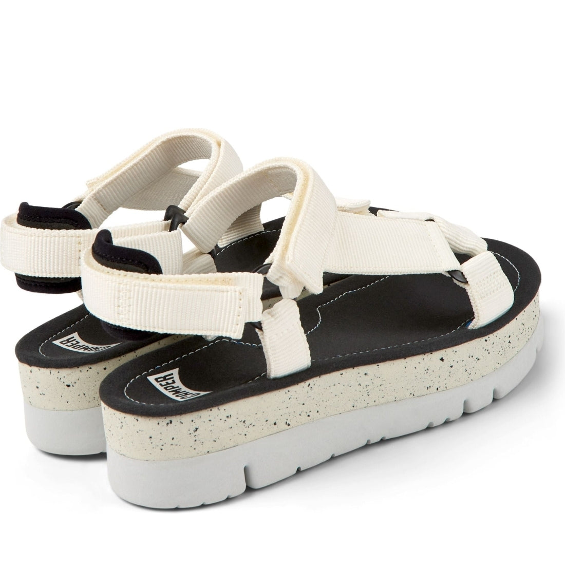 CAMPER womens white natural oruga up sandals | Vilbury London