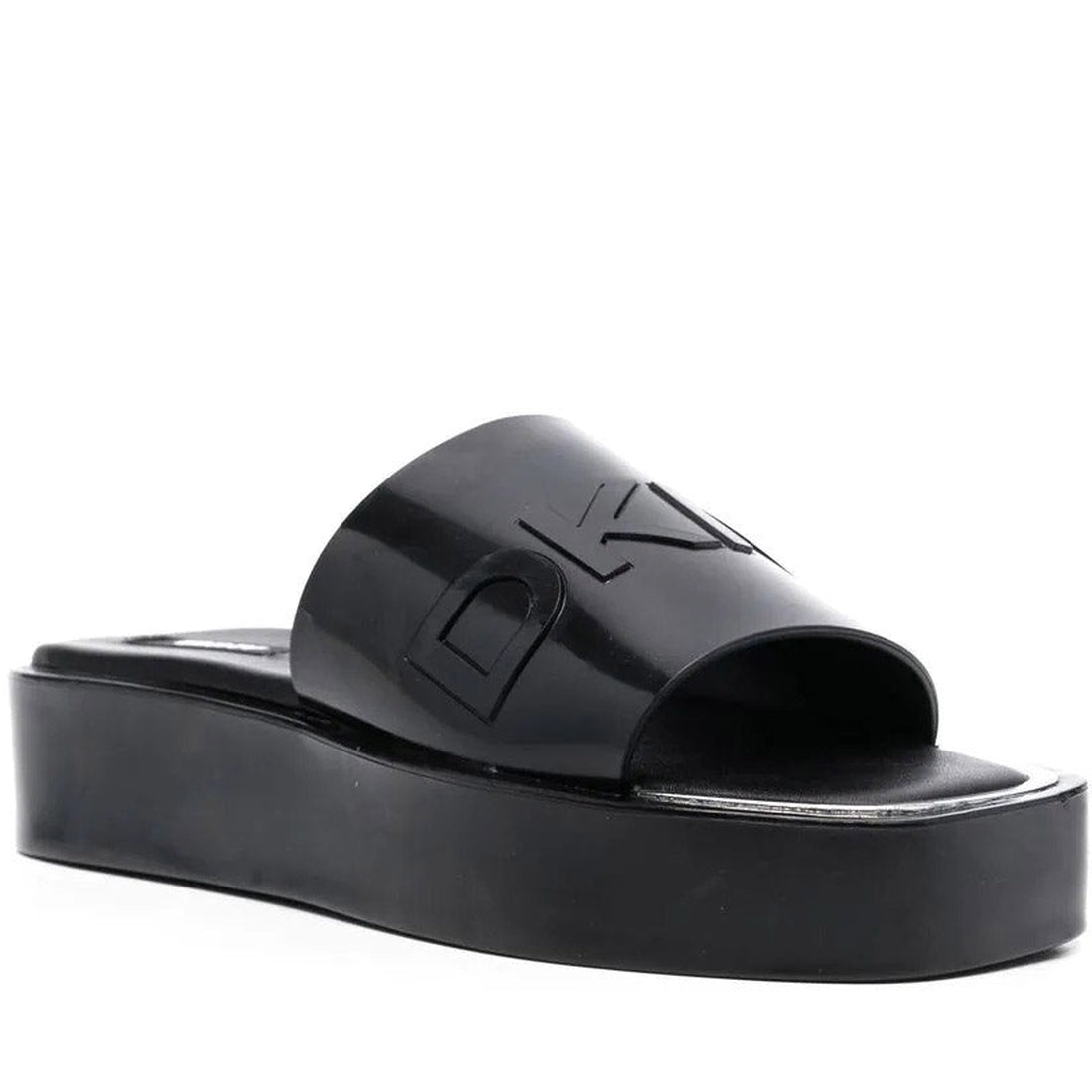 DKNY Womens Black laren slippers | Vilbury London