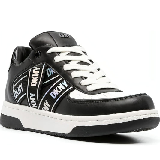 DKNY womens white, black olicia shoes | Vilbury London