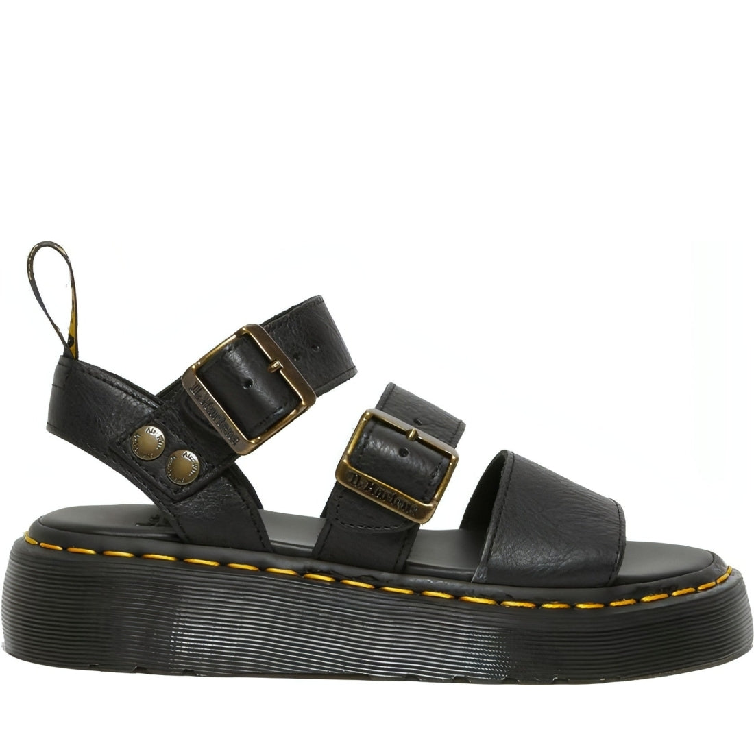 Dr. Martens womens black gryphon quad pisa sandals | Vilbury London
