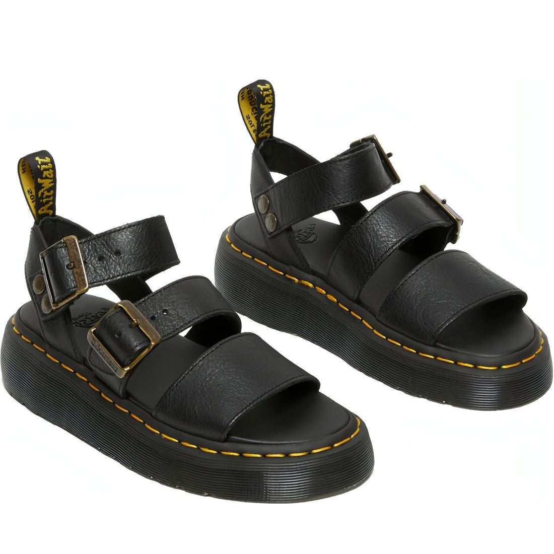 Dr. Martens womens black gryphon quad pisa sandals | Vilbury London