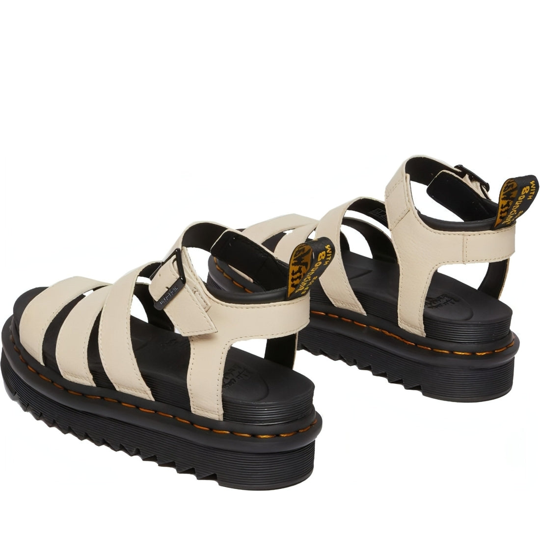 Dr. Martens womens parchment beige blaire parchment pisa sandals | Vilbury London