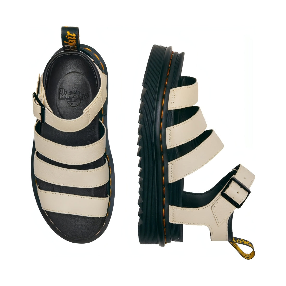 Dr. Martens womens parchment beige blaire parchment pisa sandals | Vilbury London