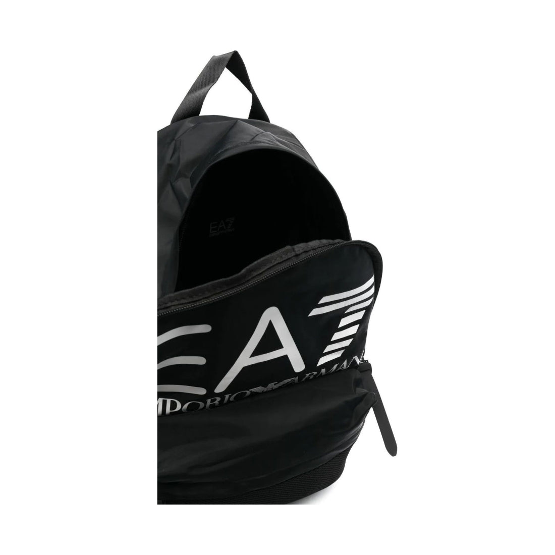 EA7 unisex adults black, white logo casual backpack | Vilbury London