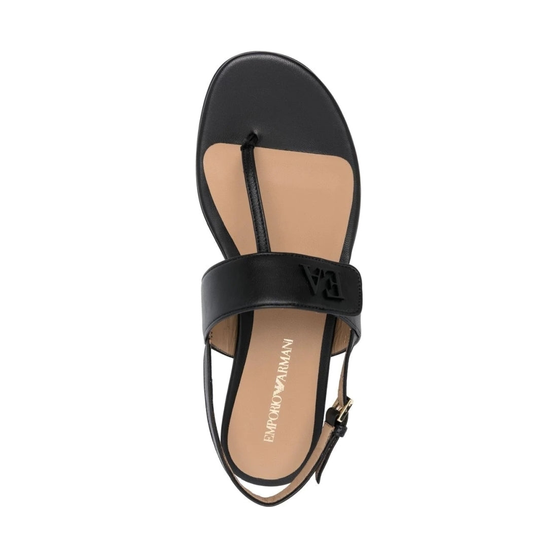 Emporio Armani womens nero casual sandal | Vilbury London