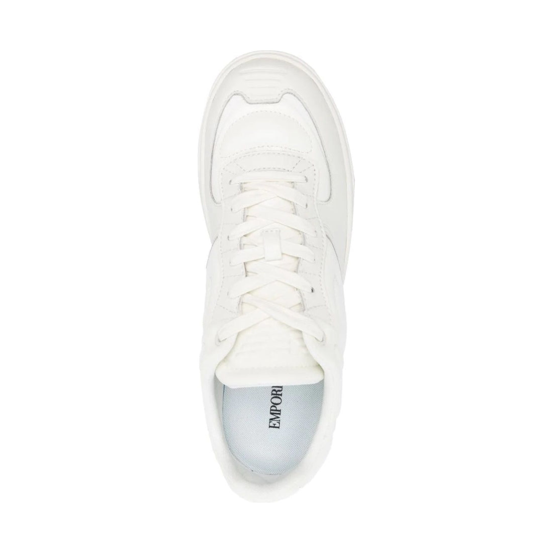 Emporio Armani mens off wh, off wh, off wh casual sneaker | Vilbury London