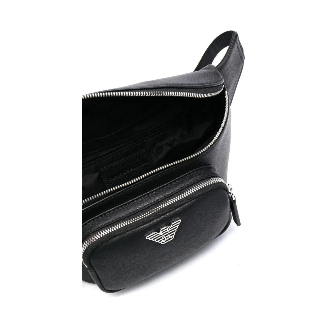Emporio Armani mens black casual belt bag | Vilbury London