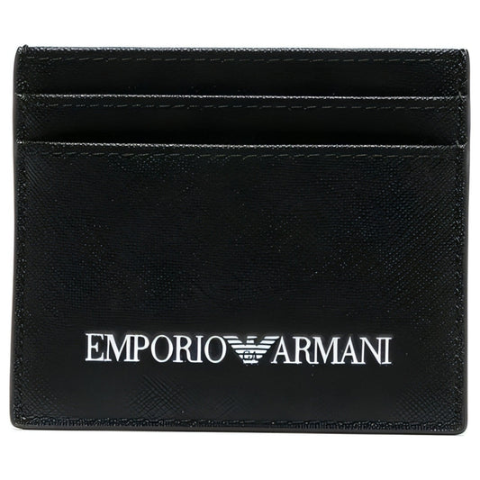 Emporio Armani mens black card holder | Vilbury London