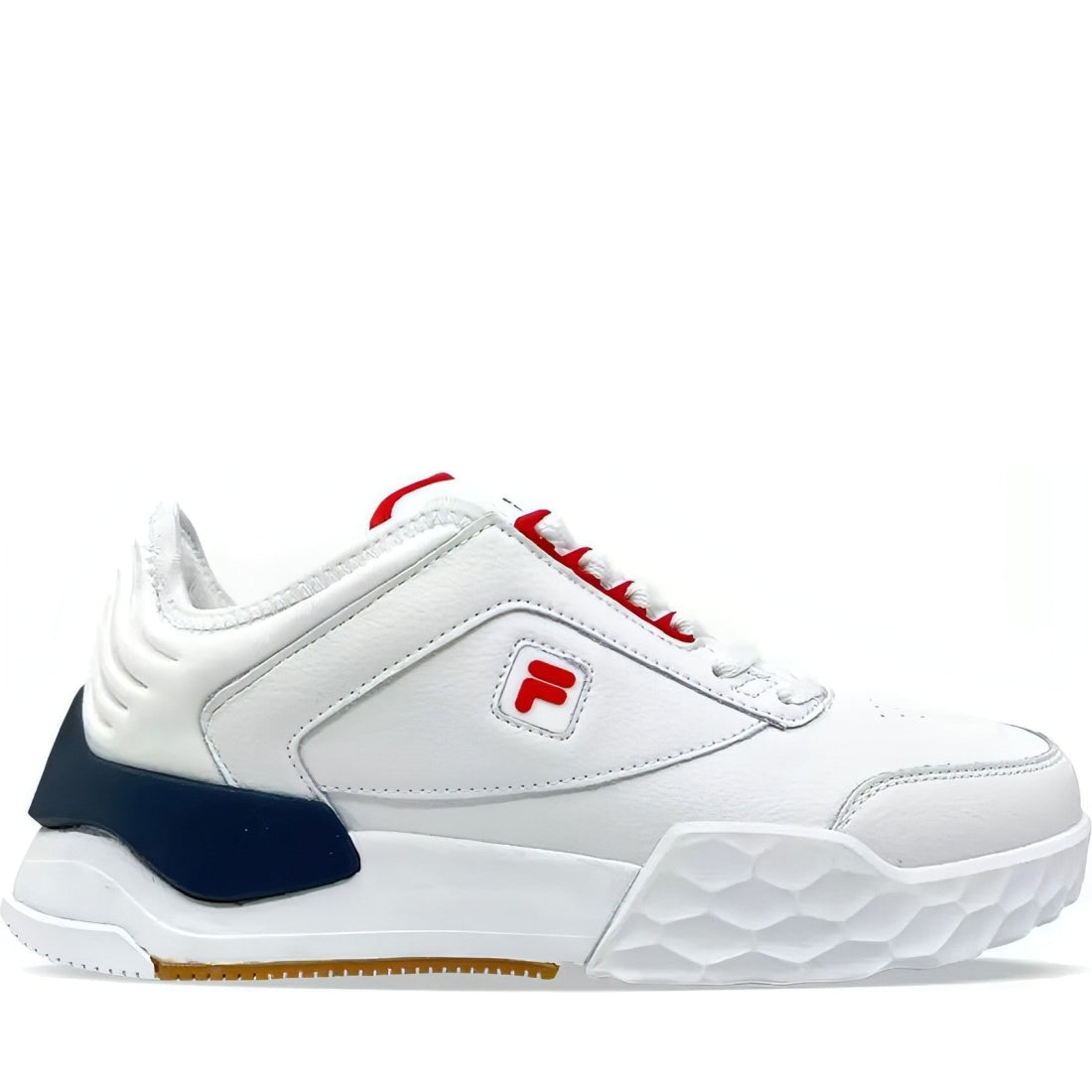 FILA mens white red modern trainers | Vilbury London