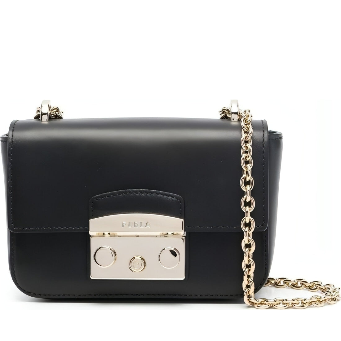 FURLA womens nero metropolis mini crossbody | Vilbury London