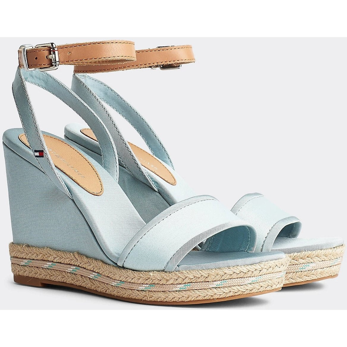 Sporty Textile High Wedge Sandals
