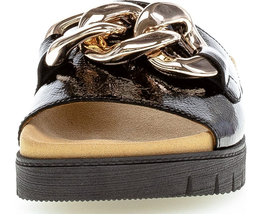 Gabor Womens black casual open slippers | Vilbury London