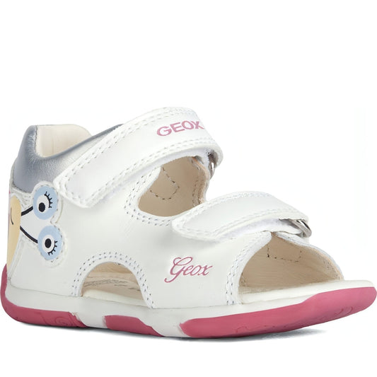 Geox girls white, fuchsia sandals tapuz | Vilbury London