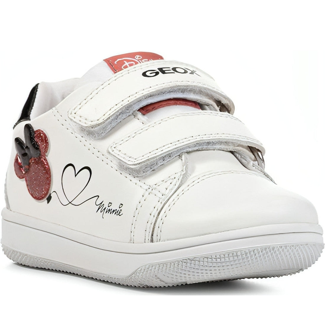 Geox girls white, red new flick sport shoes | Vilbury London