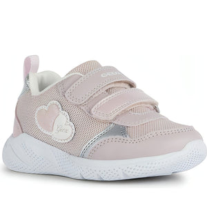 Geox girls pink, silver sprintye sport shoes | Vilbury London
