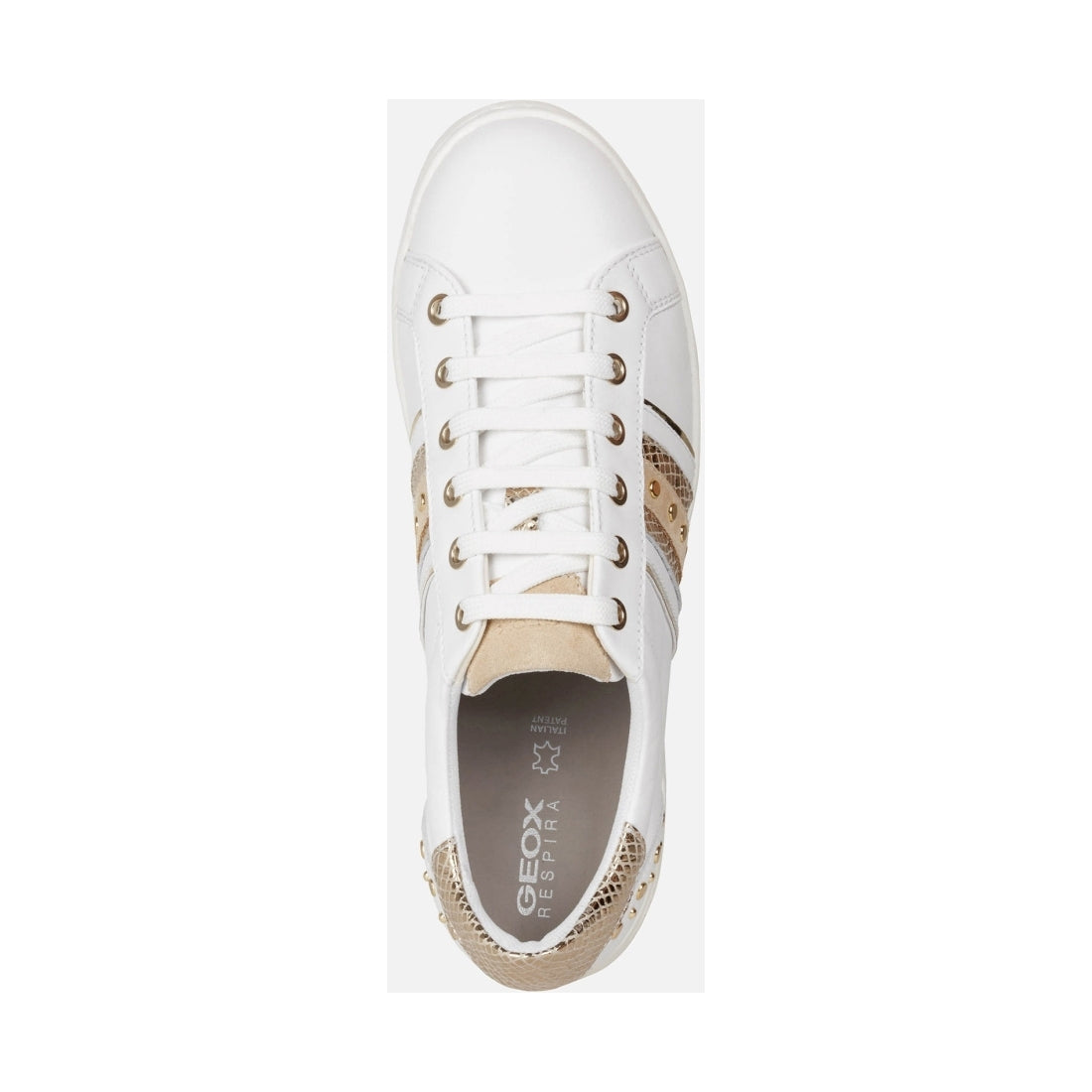 Geox Womens White Gold jaysen shoes | Vilbury London