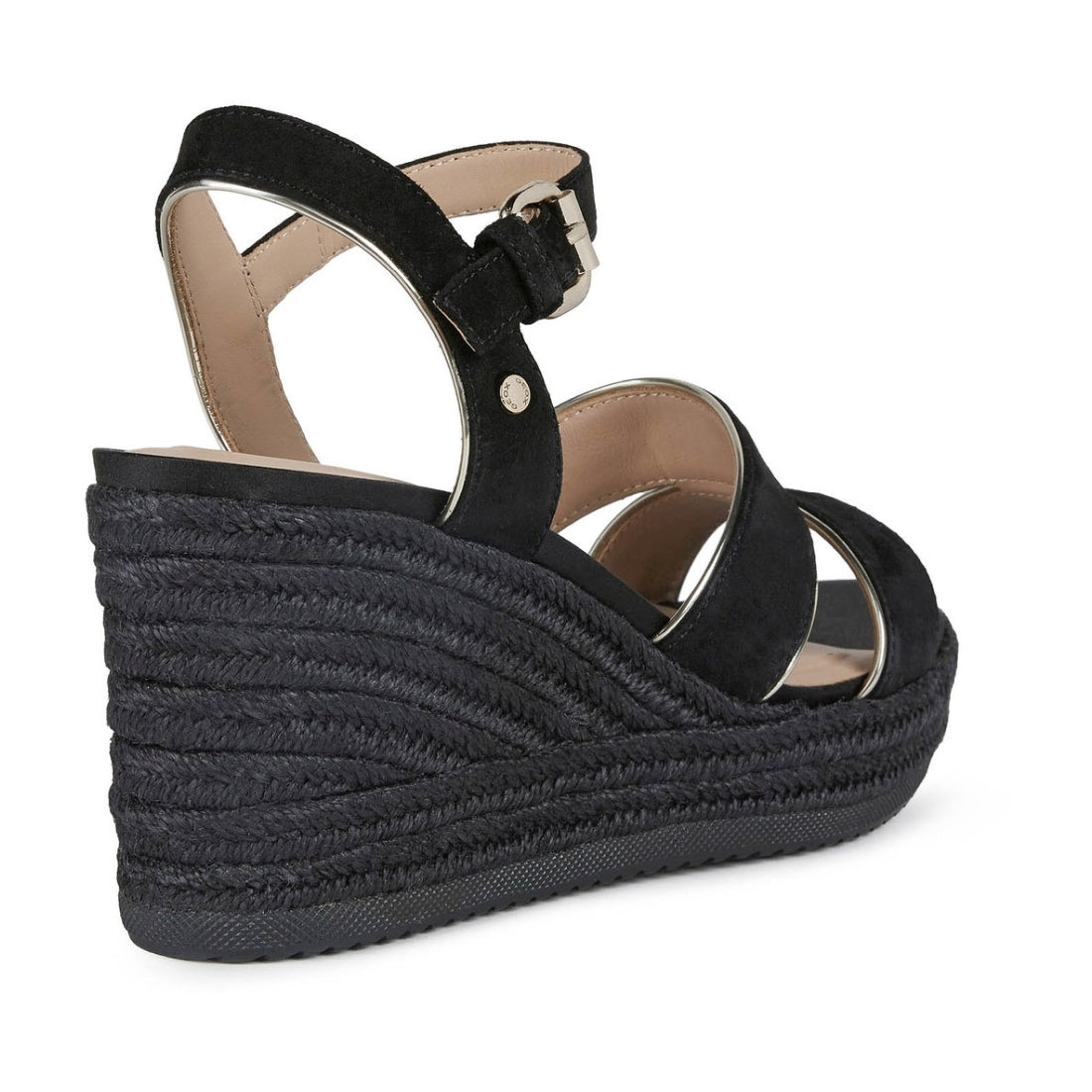 Geox Womens Black Gold ponza sandals | Vilbury London