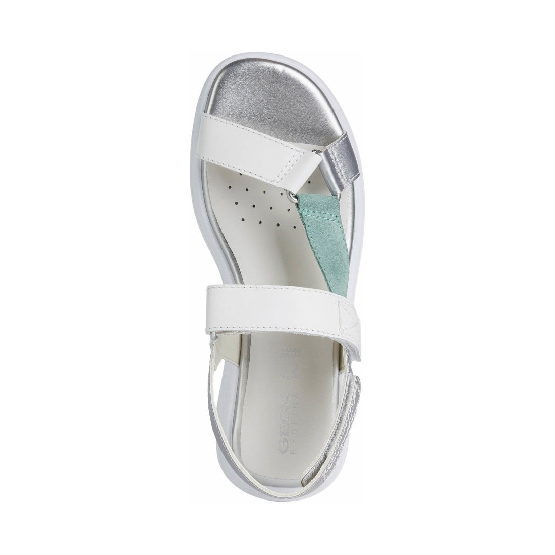 Geox Womens White Mint spherica ec5w sandals | Vilbury London