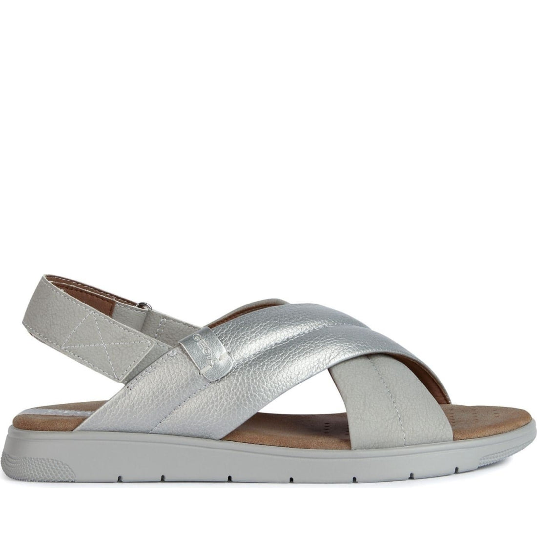 Geox womens grey, silver dandra sandals | Vilbury London
