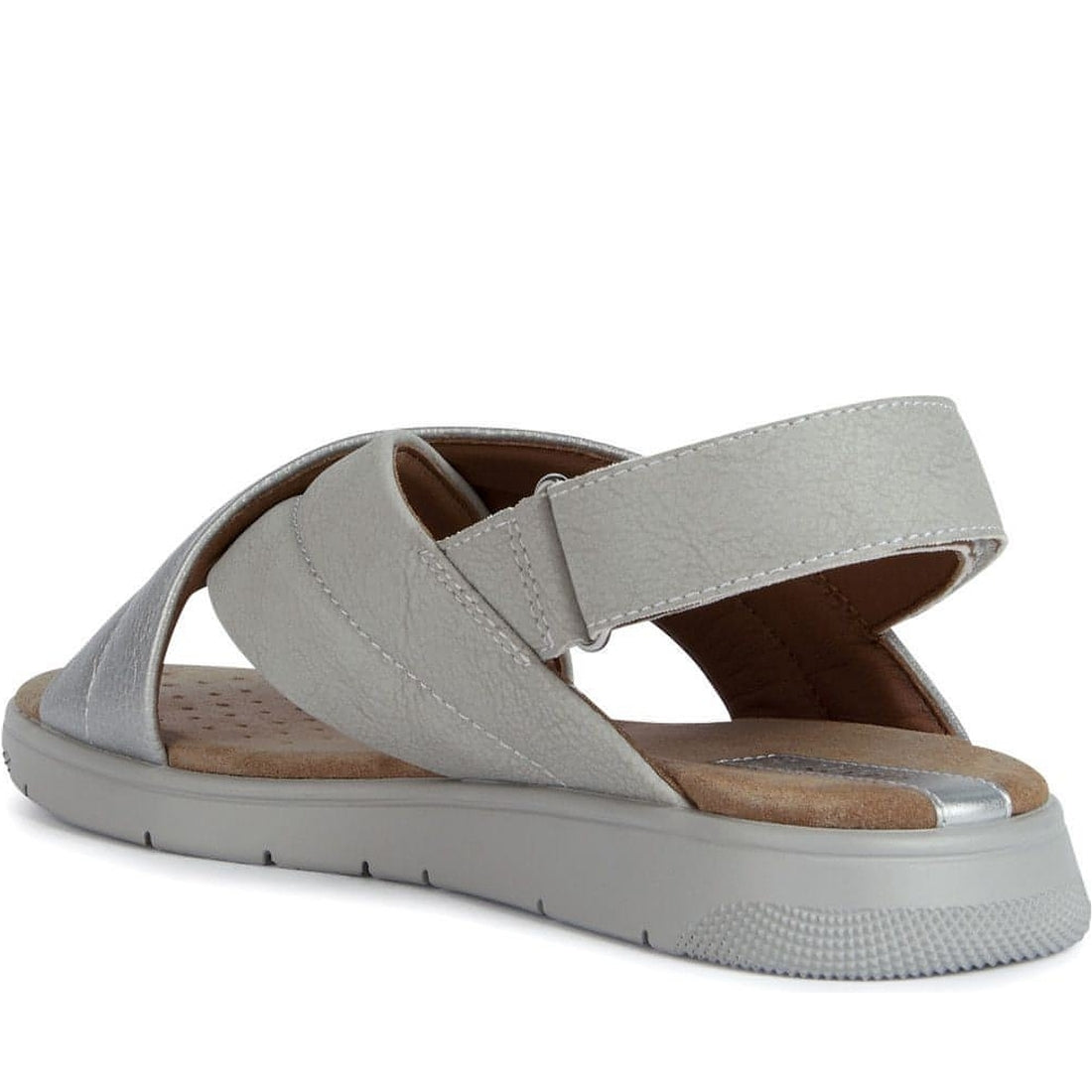 Geox womens grey, silver dandra sandals | Vilbury London